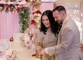 Marigold Somerset NJ Hindu Wedding | Sneha & Kyle | Cake Cutting