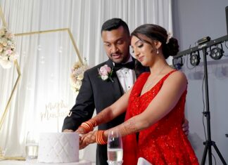 Glen Ellen Farm Fusion Wedding | Kinjel & Sam | Christian Reception Cake Cutting