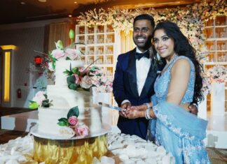 Marigold Somerset NJ Hindu Wedding | Radha & Mithun | Cake Cutting