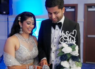 Hyatt Regency Dulles Herndon VA Hindu Wedding | Jahnvi & Rajan | Reception Cake Cutting