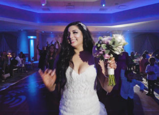 Marigold Somerset NJ Fusion Wedding | Estenia & Pritpal | Bouquet Toss