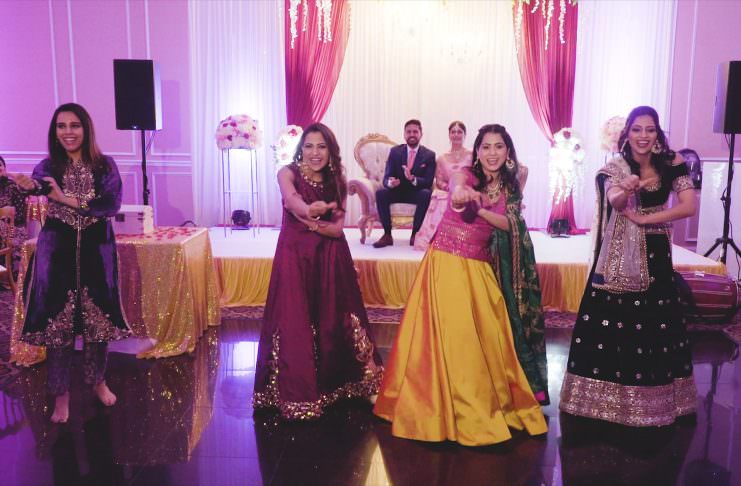 Deewan Banquet Piscataway NJ Reception | Gurleen & Ravneet | Sisters Dance