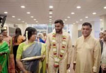 Sri Guruvaayoorappan Temple Morganville NJ South Indian Wedding | Natasha & Shekar | Groom Entrance