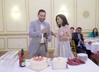 Spice Rack Indian Fusion Restaurant Bar Banquet Franklin Park NJ Engagement | Richa & Krish | Cake cutting