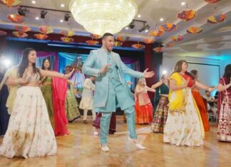 Church of St. Joan of Arc Marlton NJ Fusion Wedding | Camille & Rukil | Groom Sangeet Dance
