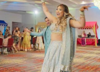 Church of St. Joan of Arc Marlton NJ Fusion Wedding | Camille & Rukil | Sangeet Grand Entrance