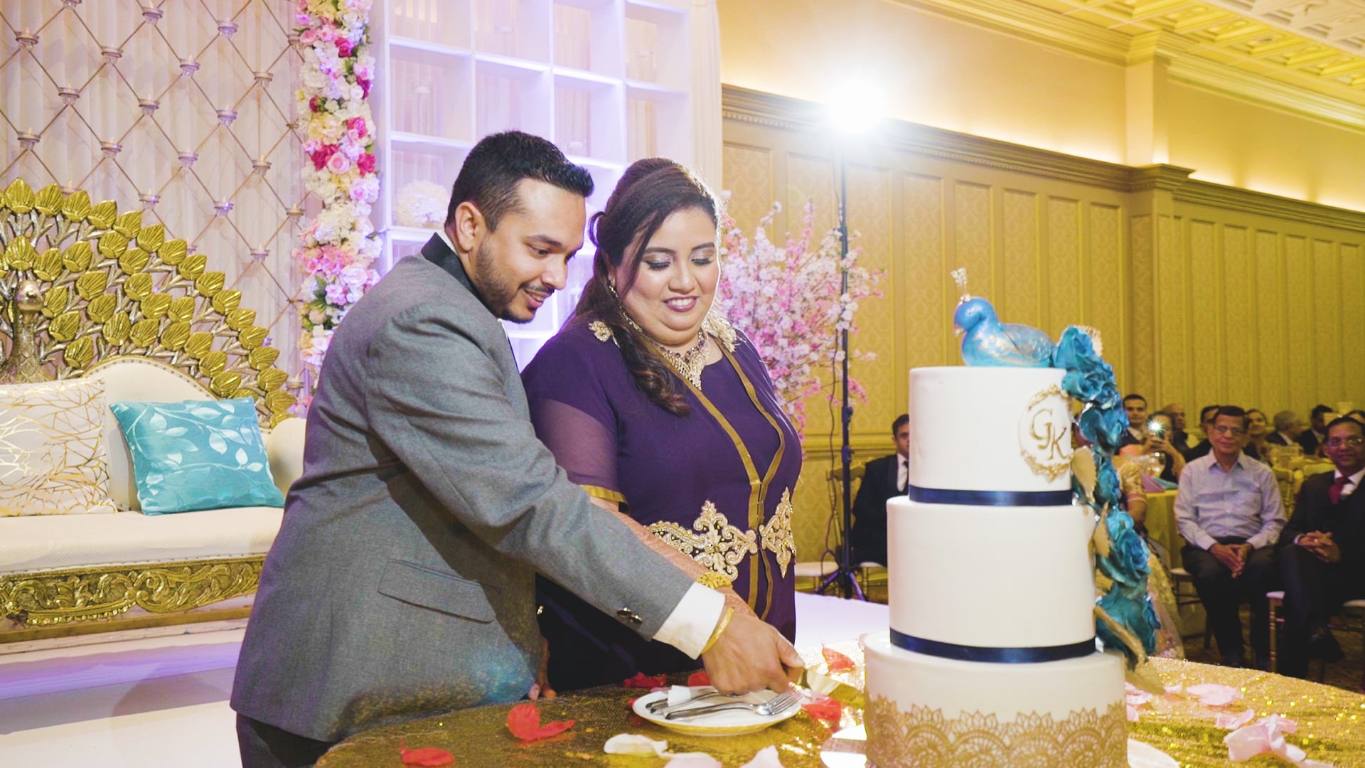 Deewan Banquet Piscataway NJ Hindu Wedding | Galia & Kaushal | Cake Cutting