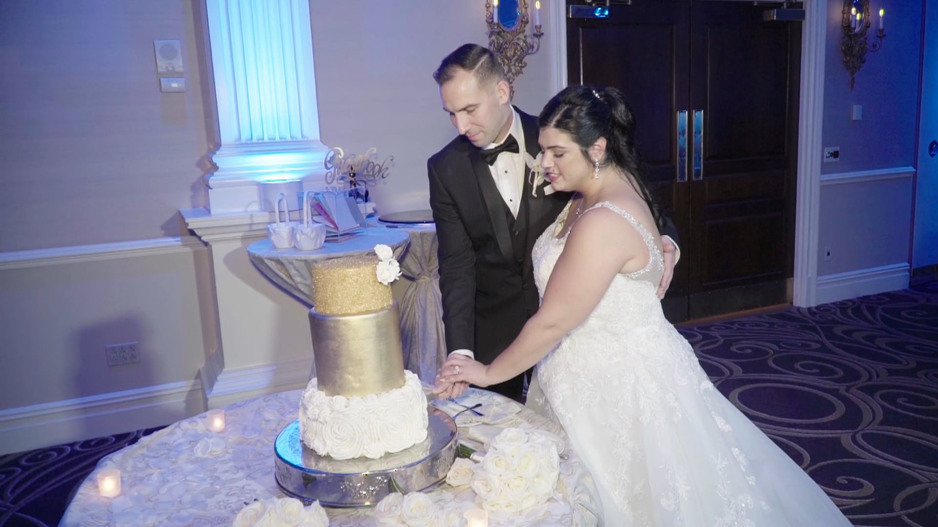 The Palace at Somerset Park Somerset NJ Wedding | Heather & Phil | Cake Cutting