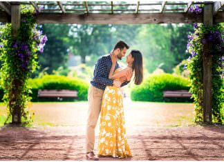 Elizabeth Park Rose Garden CT Engagement Shoot | Pratiti & Suraj